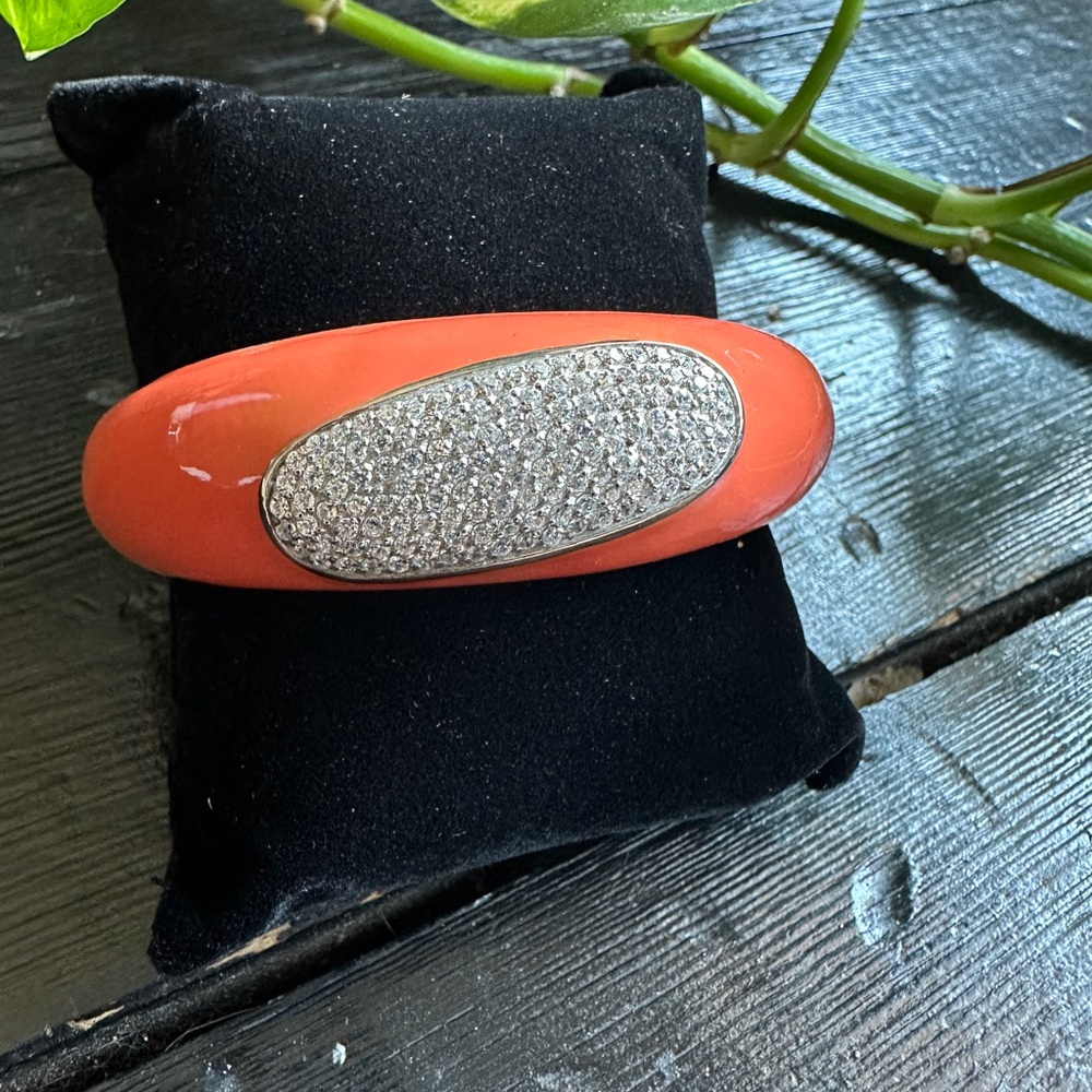 Elegant Orange and Silver Women's Bracelet